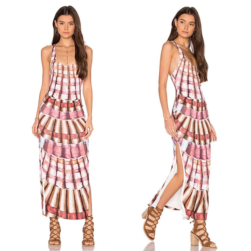 Mara Hoffman Sz M Racer Back Maxi Dress Shells Fla
